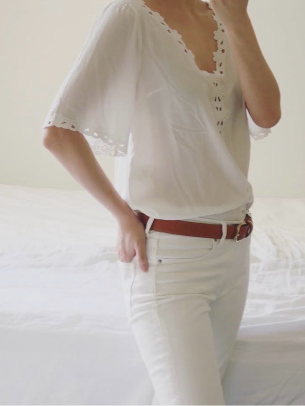 Sezane Ilonie Blouse in Ecru - Picture 6 of 11